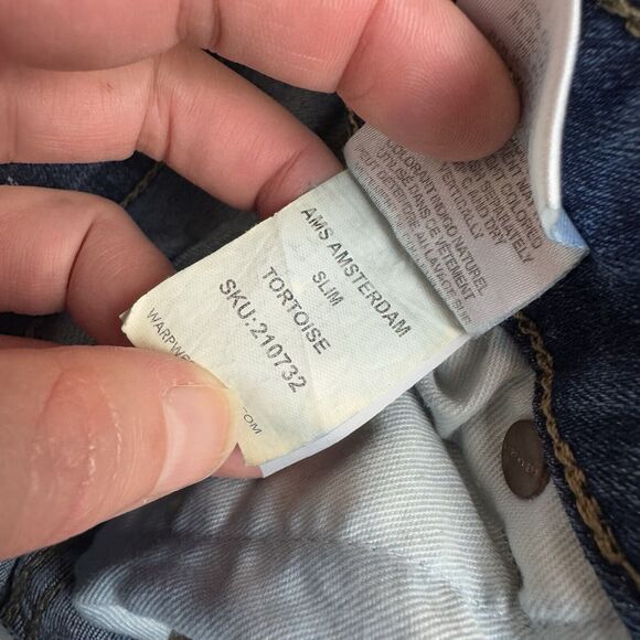 WARP + WEFT Men’s Jeans AMS Amsterdam Tortoise SLIM 31 X 32 - Picture 4 of 4